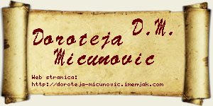 Doroteja Mićunović vizit kartica